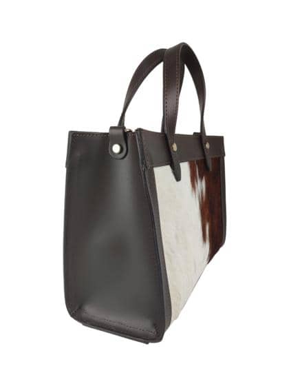 Astra – odinė rankinė su natūraliu kailiuku