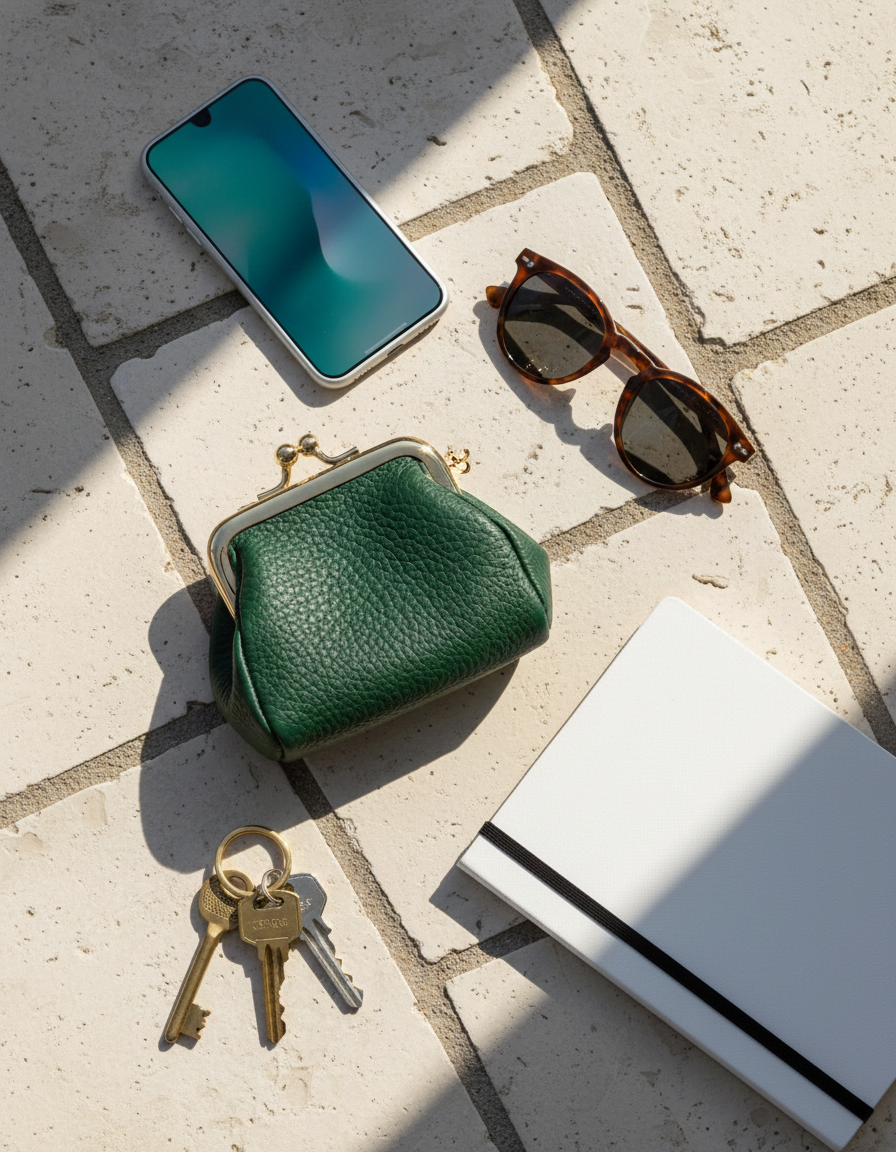 Natūralios odos mini monetinė „KissLock“