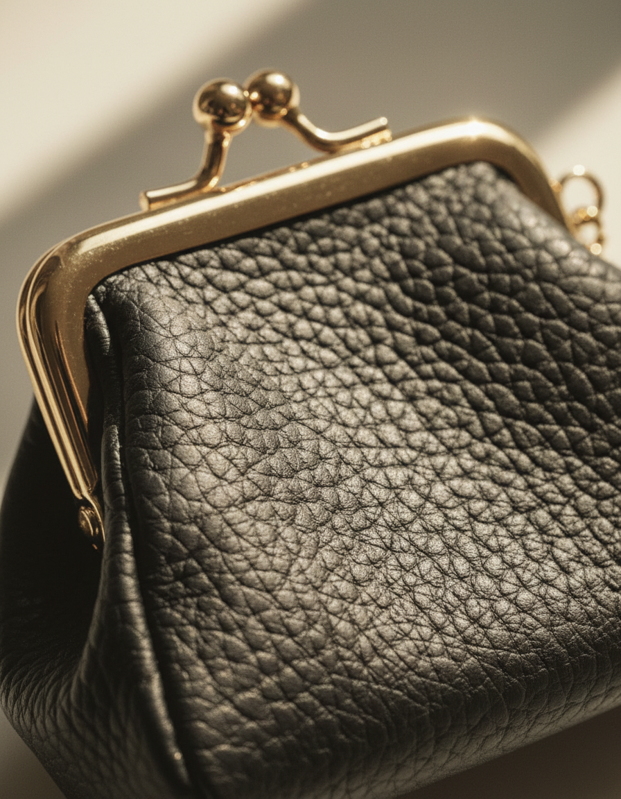 Natūralios odos mini monetinė „KissLock“