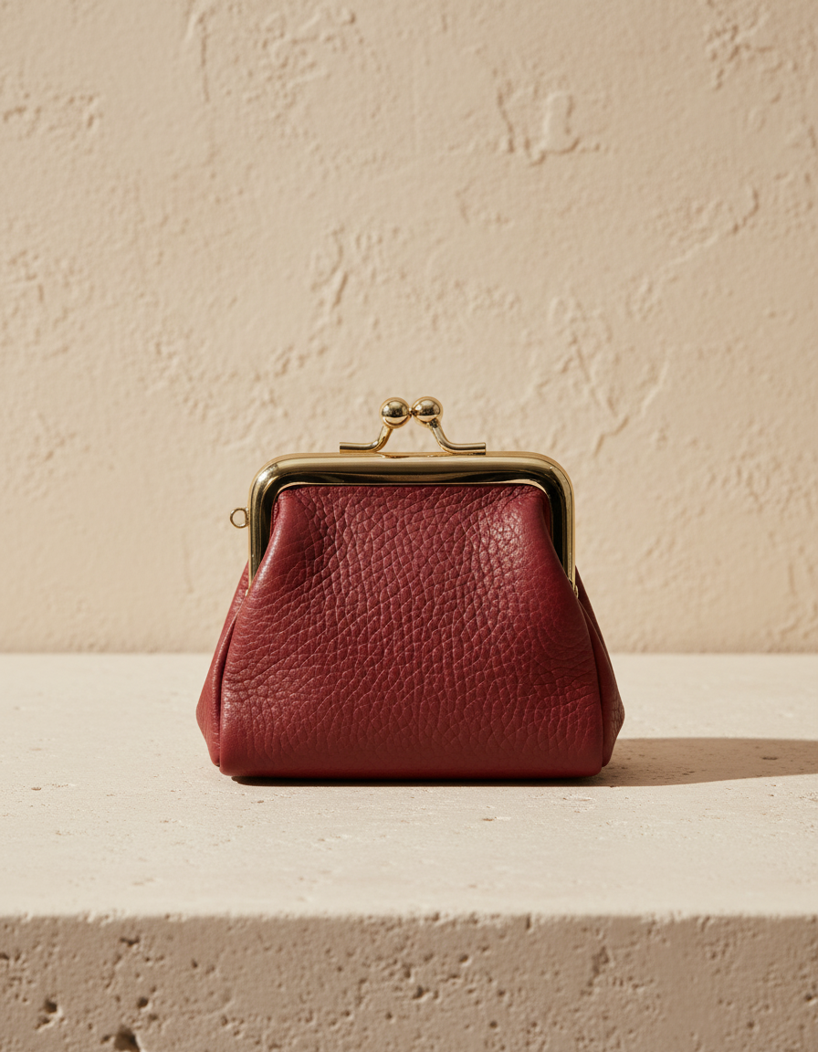 Natūralios odos mini monetinė „KissLock“