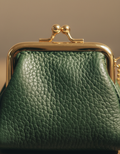 Mini portamonete in vera pelle "KissLock"