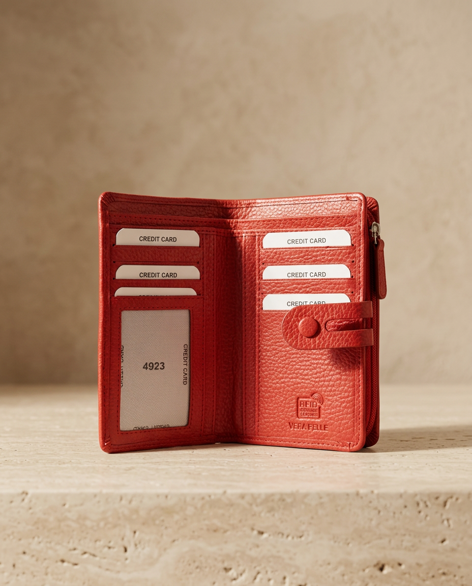 Natūralios odos piniginė „Isotta“ su RFID apsauga