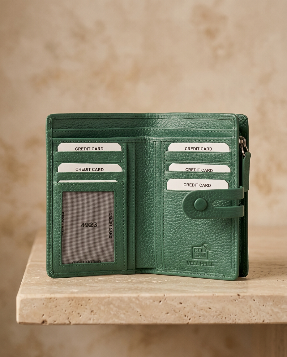 Natūralios odos piniginė „Isotta“ su RFID apsauga
