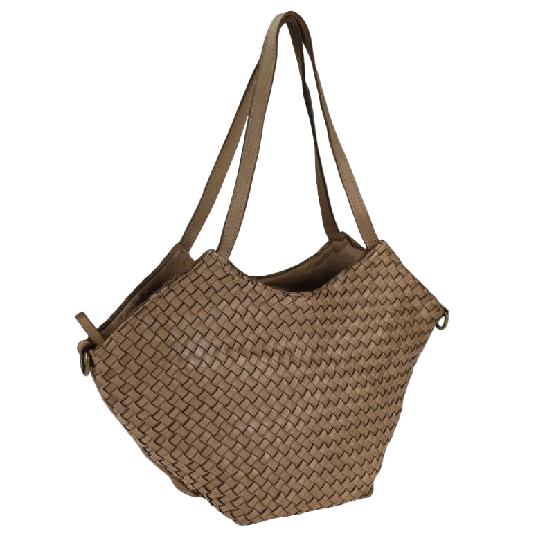 Pinta odinė rankinė 'Siena', konjako spalva – vaizdas 45°