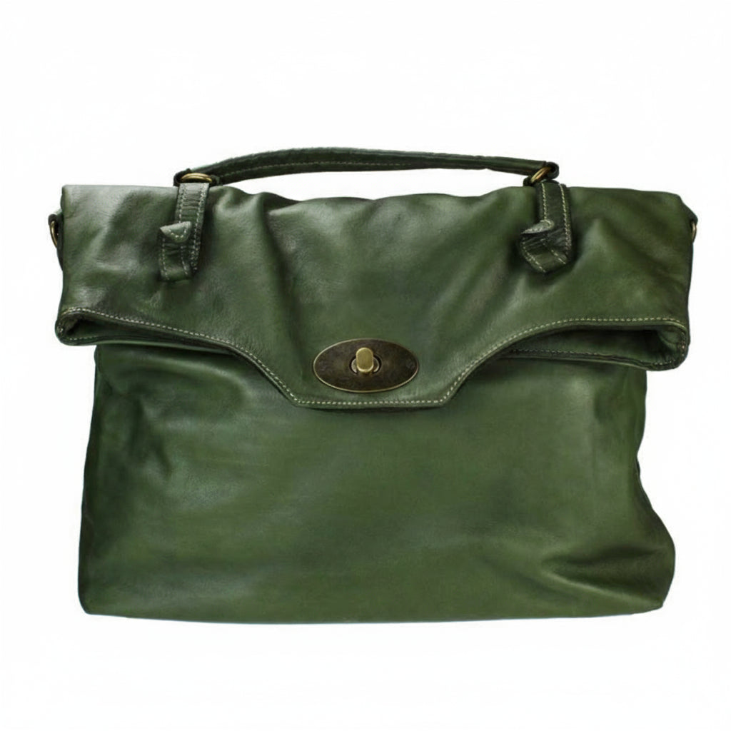 Odinė rankinė 'Cartella Vintage' – Militare žalia spalva, pagrindinis vaizdas